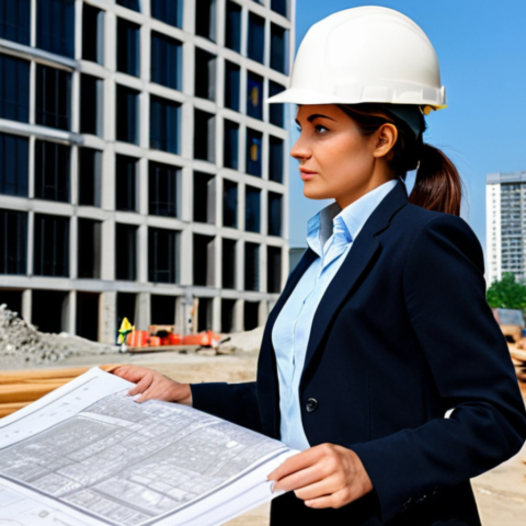 **
"A professional female architect in a fully clothed, modest business casual outfit, reviewing blueprints on a construction site. Background includes modern buildings and construction workers in appropriate attire. Safe for work, appropriate content, professional, perfect anatomy, correct proportions, well-formed hands, proper finger count, natural pose, high quality."
**