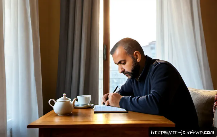 Home 17 자기 대화 개선을 위한 실질적 기법 - Photorealistic morning scene in a cozy Istanbul apartment, thoughtful Turkish adult seated at a tidy...